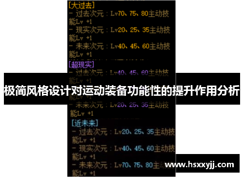 极简风格设计对运动装备功能性的提升作用分析